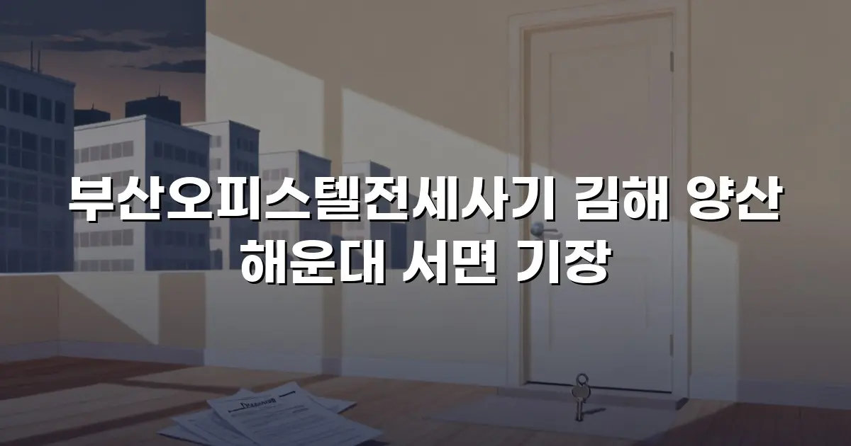부산오피스텔전세사기 김해 양산 해운대 서면 기장