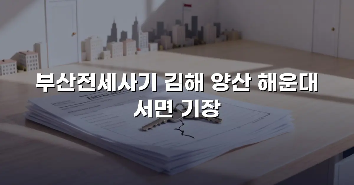 부산전세사기 김해 양산 해운대 서면 기장