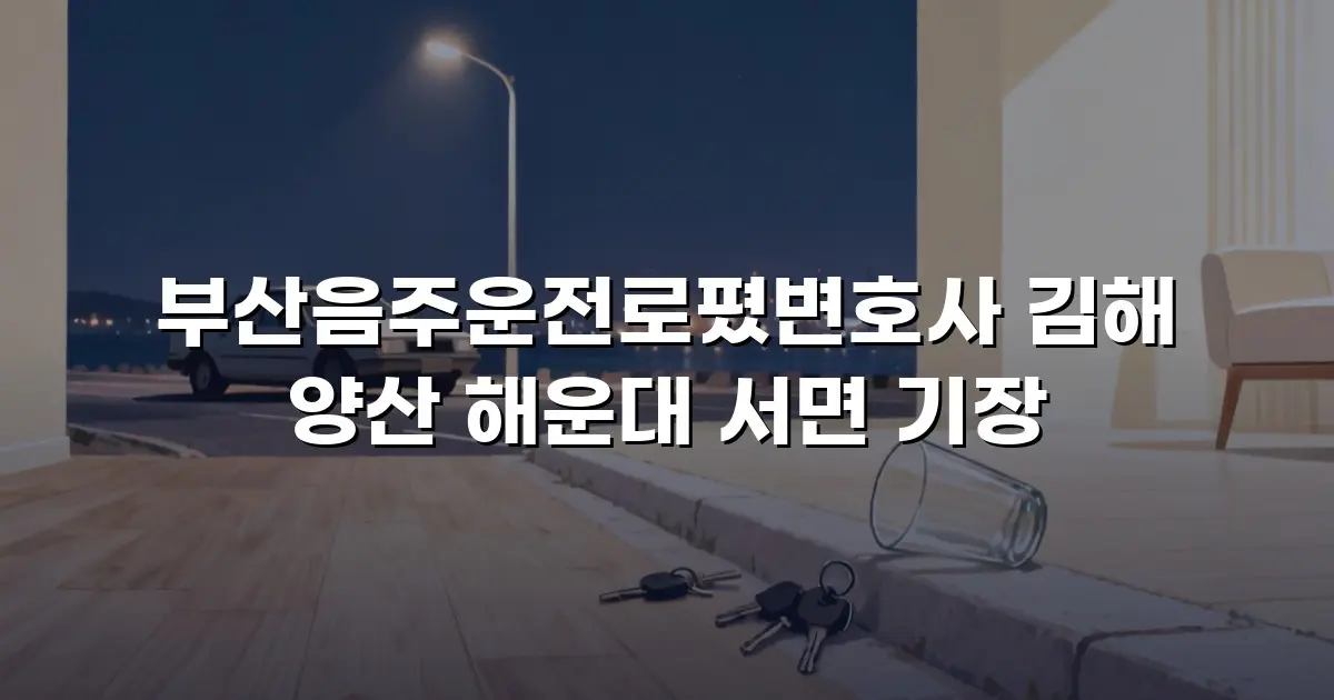 부산음주운전로폈변호사 김해 양산 해운대 서면 기장