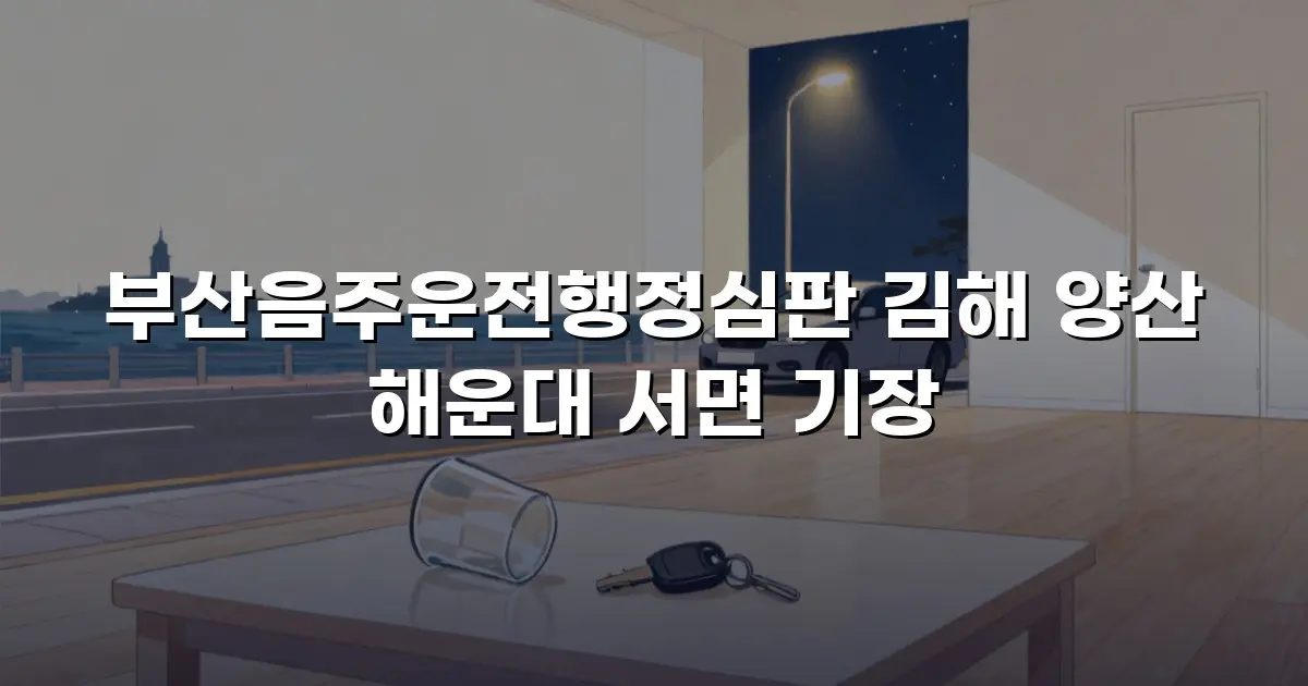 부산음주운전행정심판 김해 양산 해운대 서면 기장