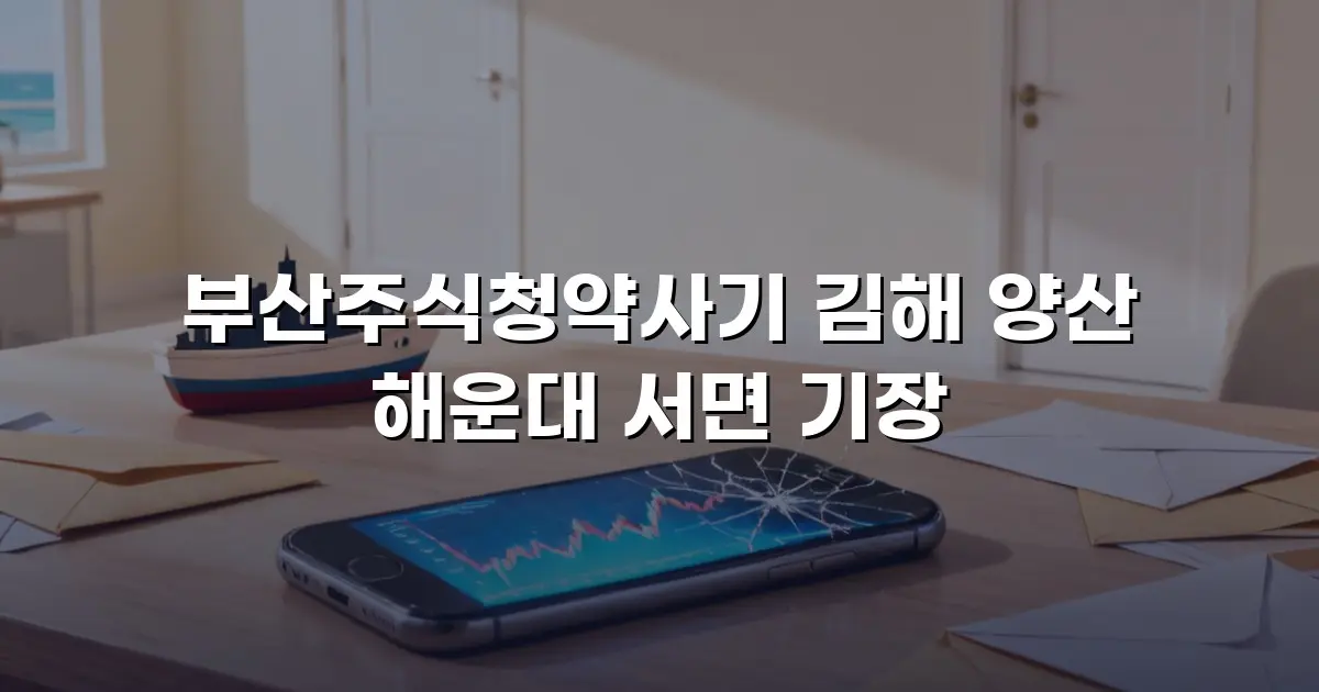 부산주식청약사기 김해 양산 해운대 서면 기장