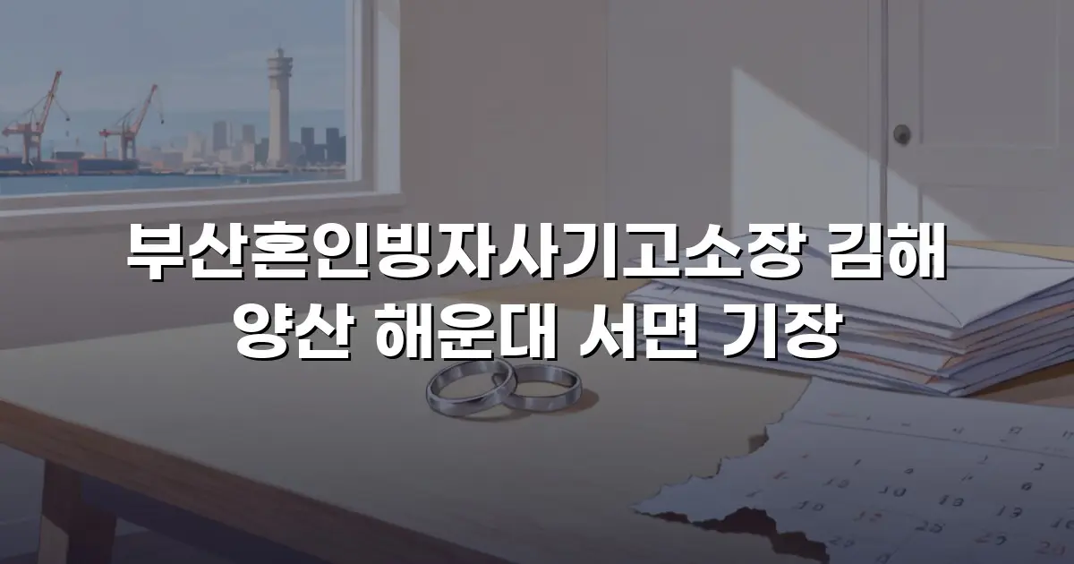 부산혼인빙자사기고소장 김해 양산 해운대 서면 기장