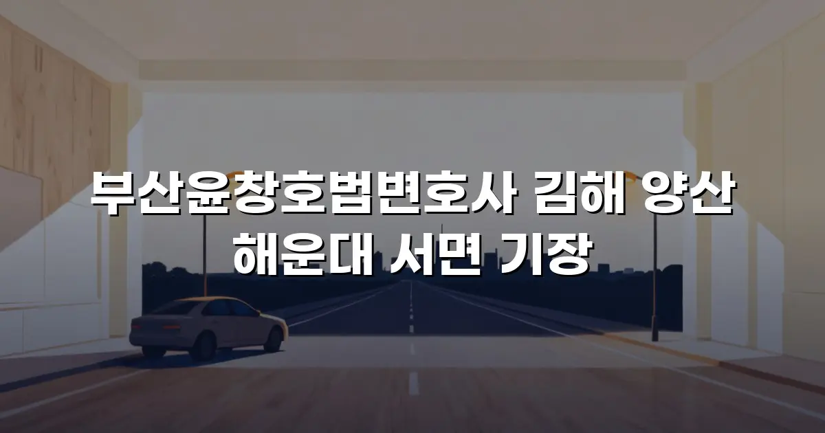 부산윤창호법변호사 김해 양산 해운대 서면 기장