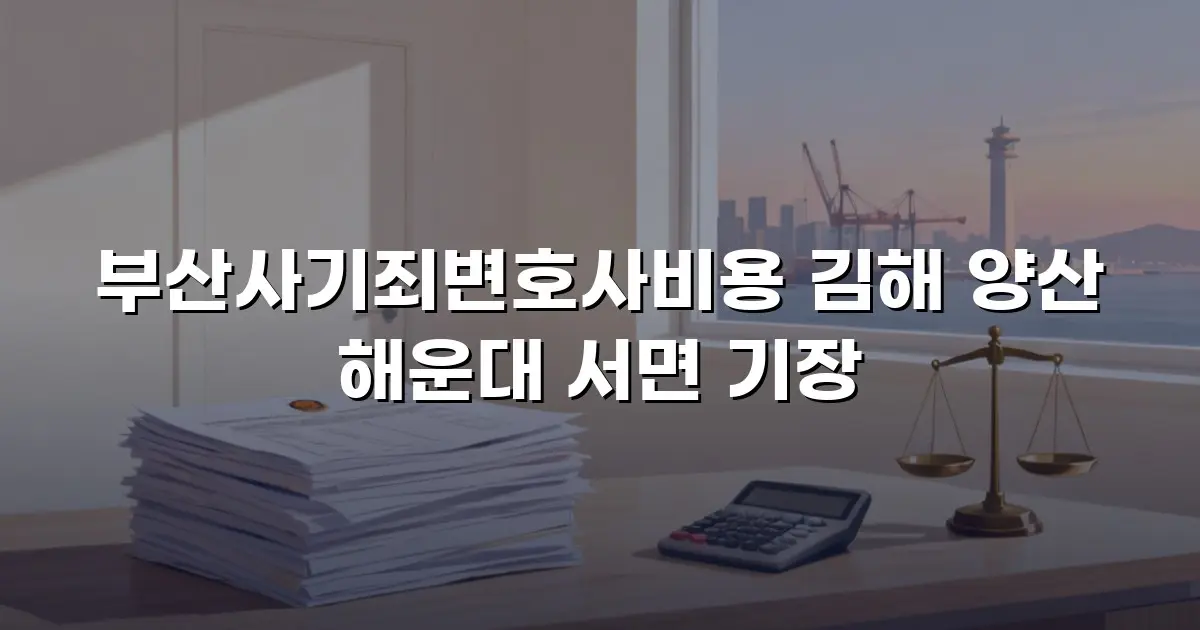 부산사기죄변호사비용 김해 양산 해운대 서면 기장