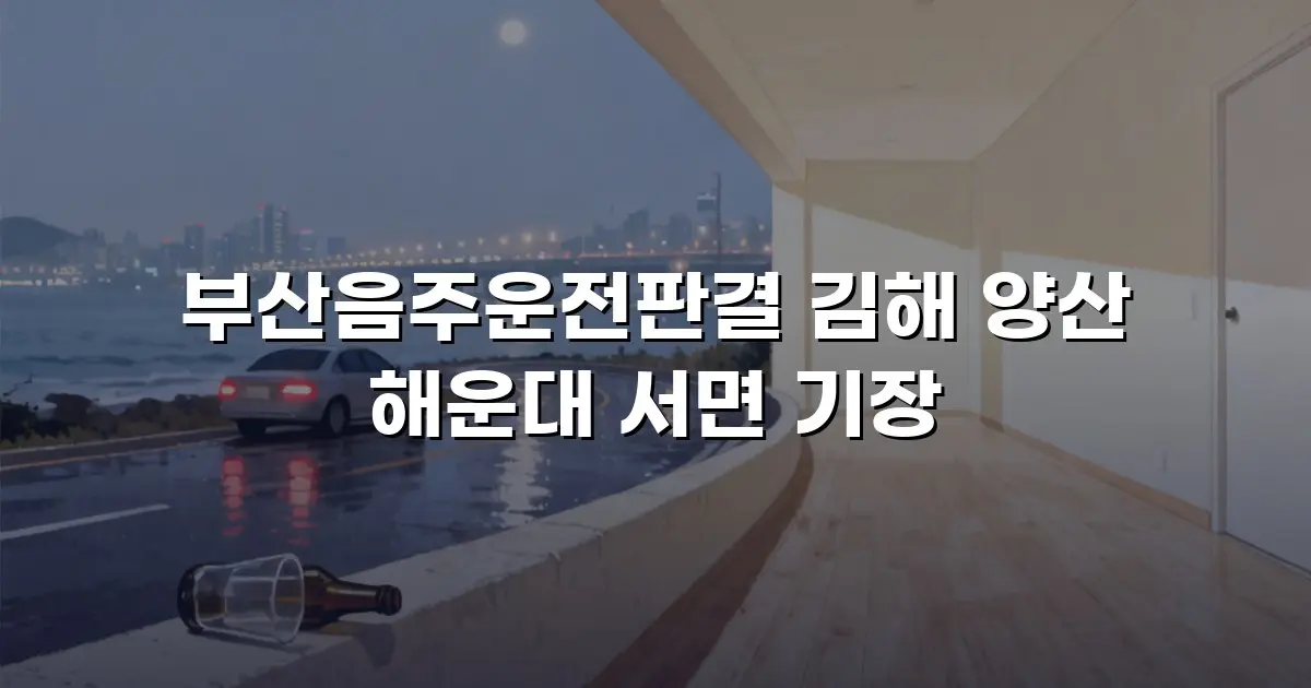 부산음주운전판결 김해 양산 해운대 서면 기장