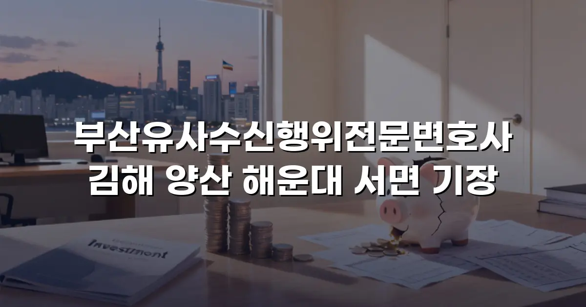 부산유사수신행위전문변호사 김해 양산 해운대 서면 기장