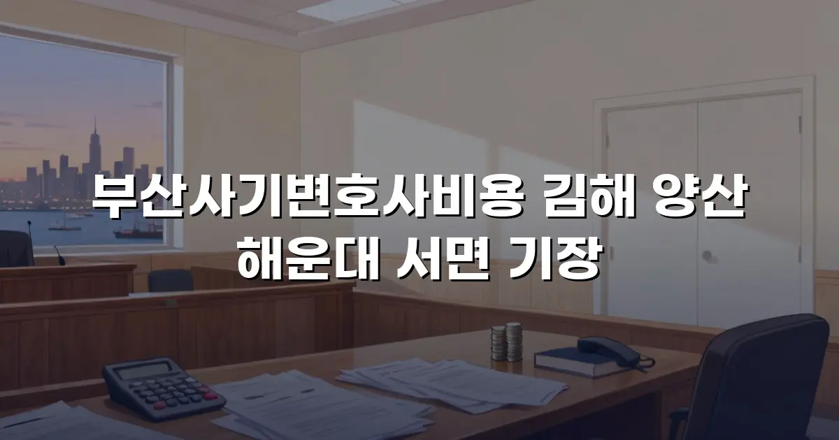 부산사기변호사비용 김해 양산 해운대 서면 기장