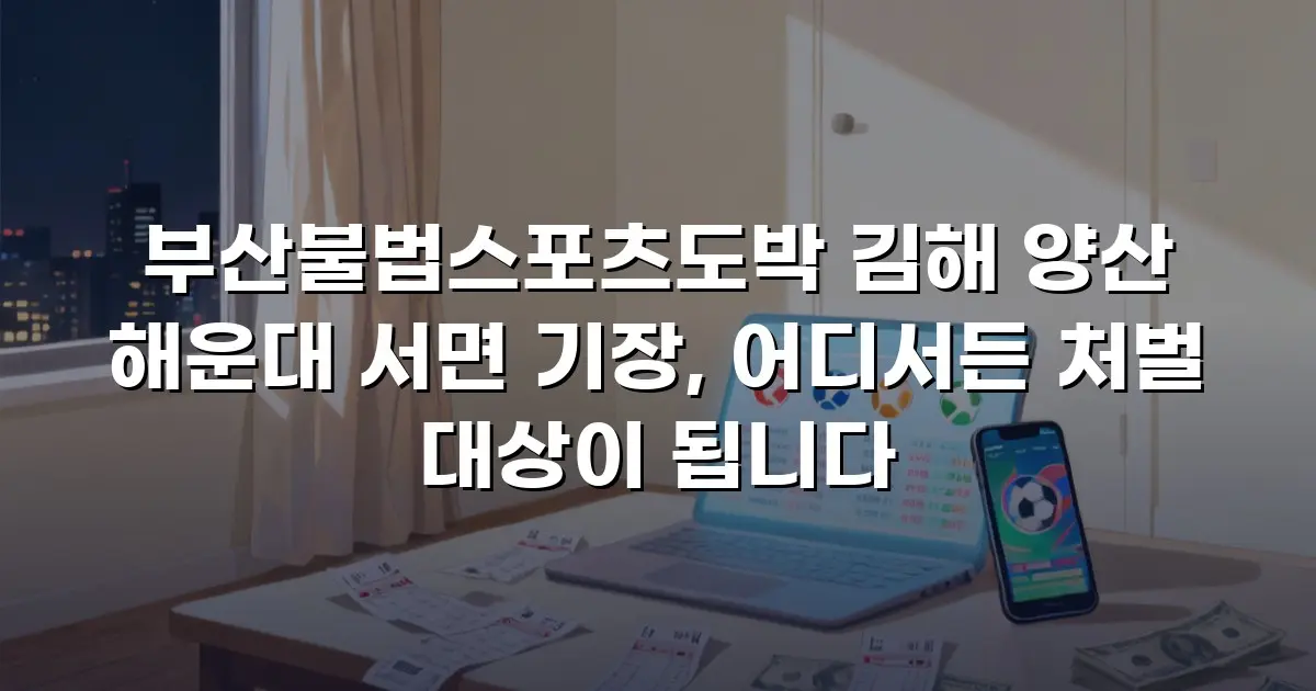 부산불법스포츠도박 김해 양산 해운대 서면 기장, 어디서든 처벌 대상이 됩니다