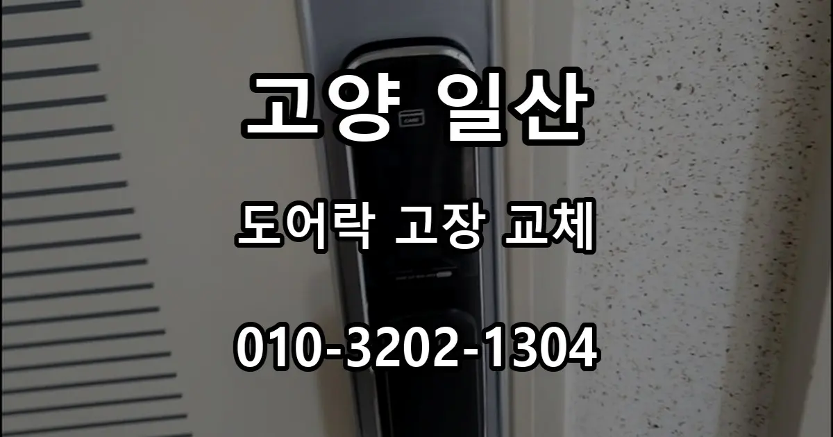 일산 도어락 고장 교체, 번호키 작동 불량과 현관문 점검