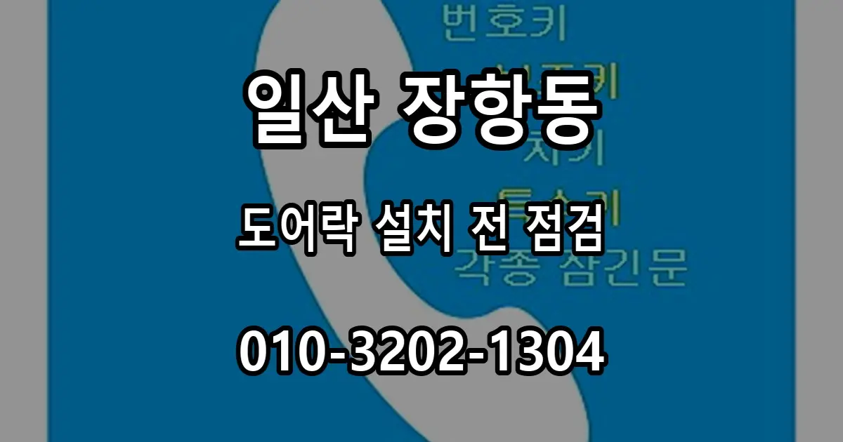 장항동 도어락 설치 전 확인할 문 구조와 기존 타공