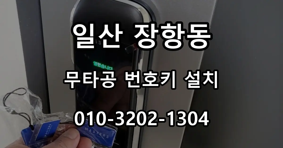 일산 장항동 열쇠 임대주택 무타공 번호키 설치, 카드키 주키