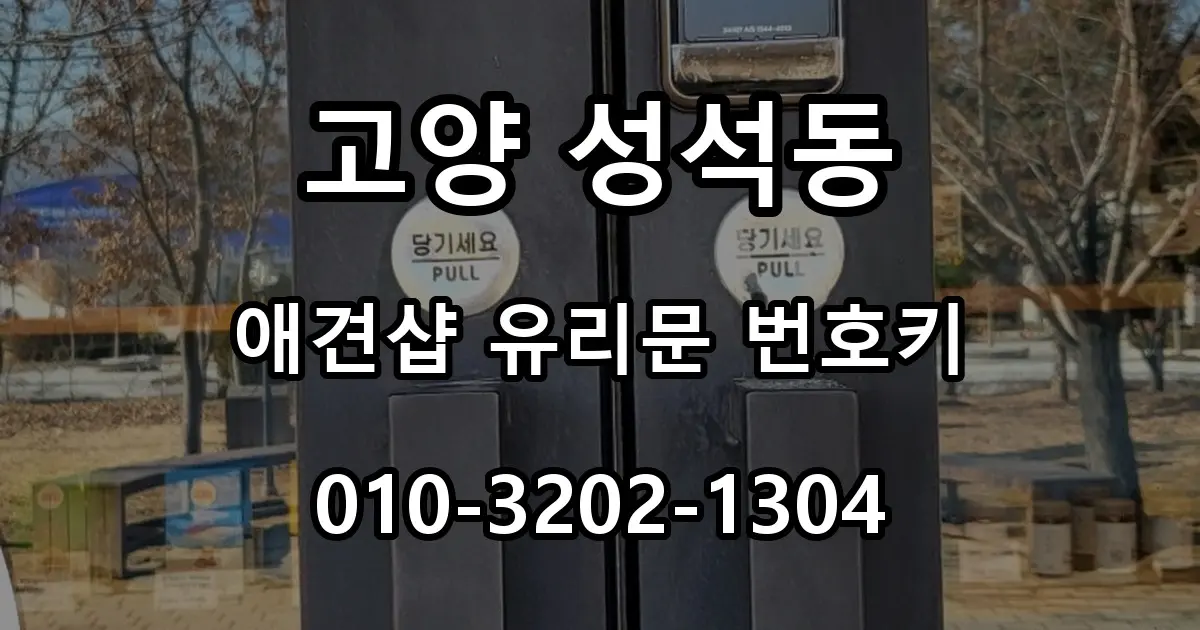 고양 성석동 열쇠 애견샵 유리양문 번호키 설치, 상가 수동잠금