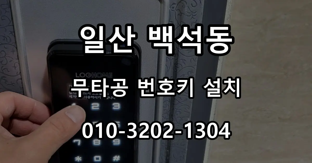 일산 백석동 열쇠 임대주택 무타공 번호키 설치, 보조키 원상복구