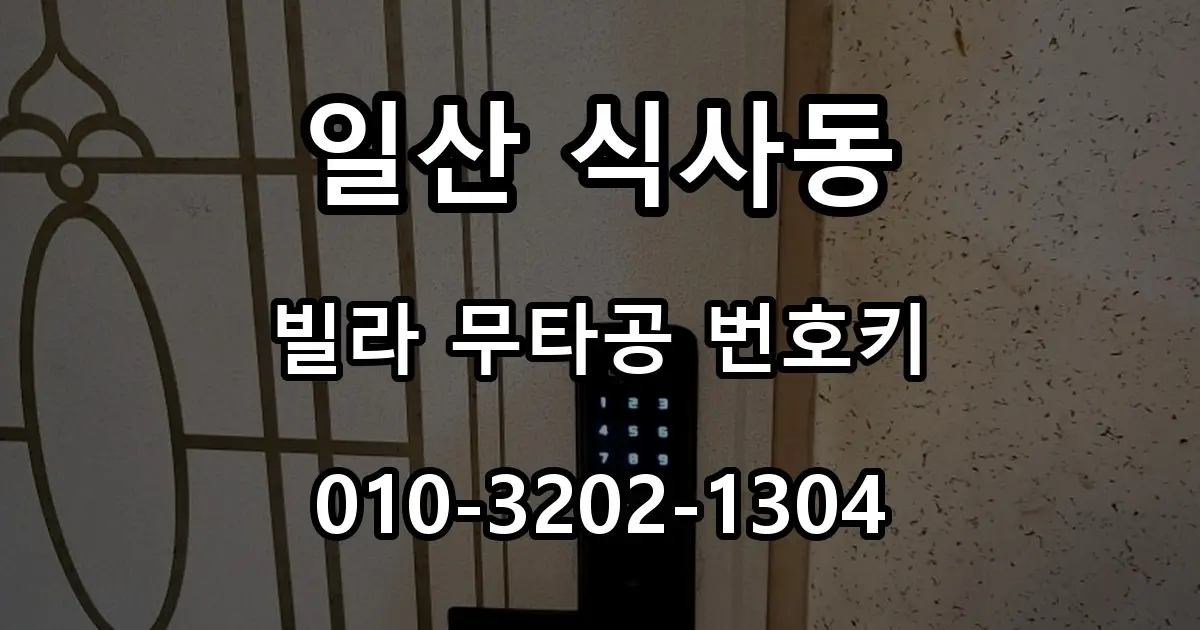 일산 식사동 열쇠 빌라 무타공 번호키 설치, 번호전용 주키