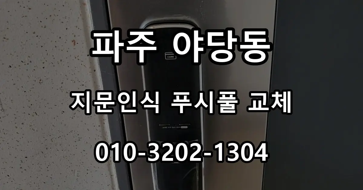 파주 야당동 열쇠 번호키 고장, 지문인식 푸시풀 도어락 교체