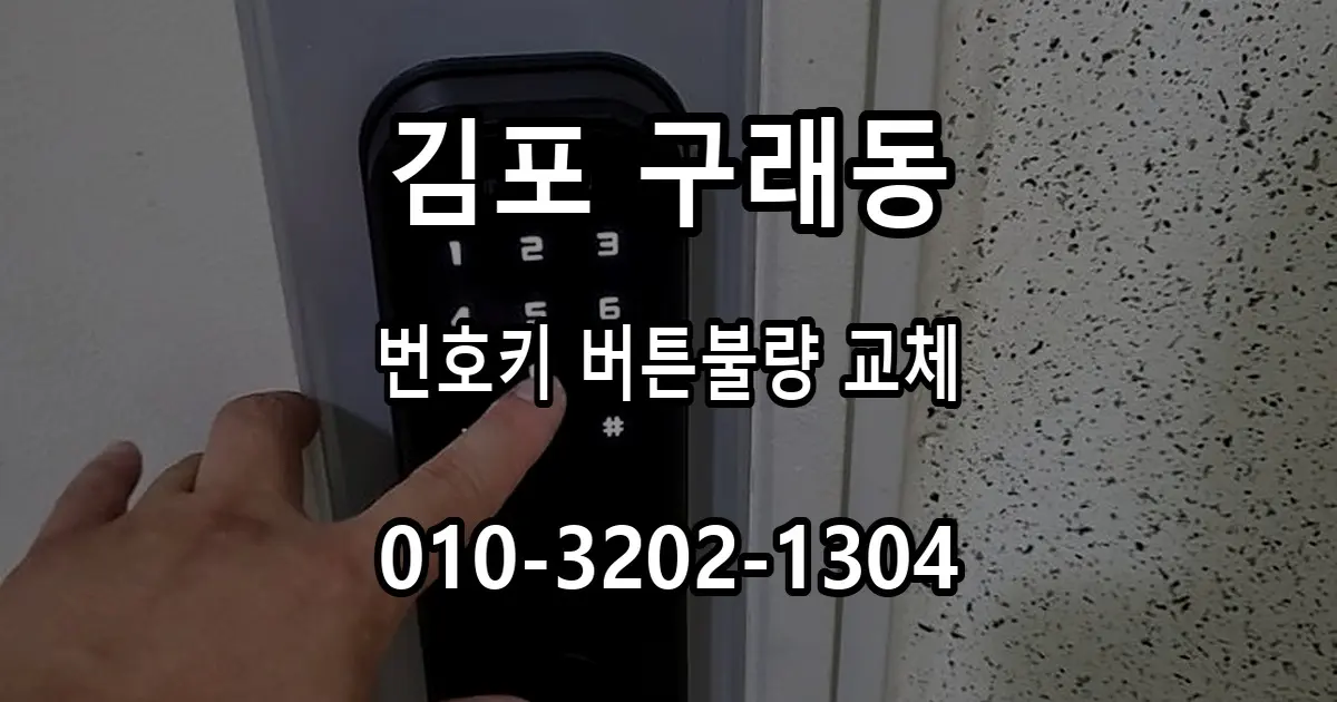 구래동 번호키가 잘 안 눌릴 때, 도어락 교체 점검 순서