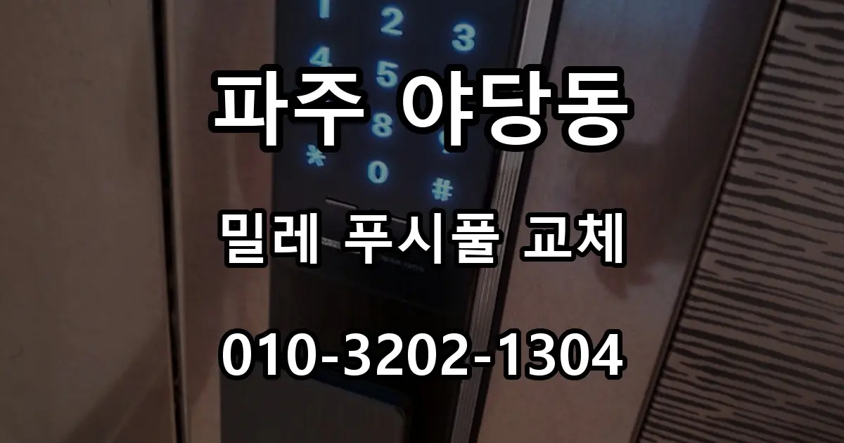 파주 야당동 열쇠 아파트 번호키 고장, 밀레 푸시풀 교체