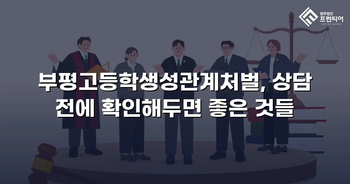 부평고등학생성관계처벌, 상담 전에 확인해두면 좋은 것들