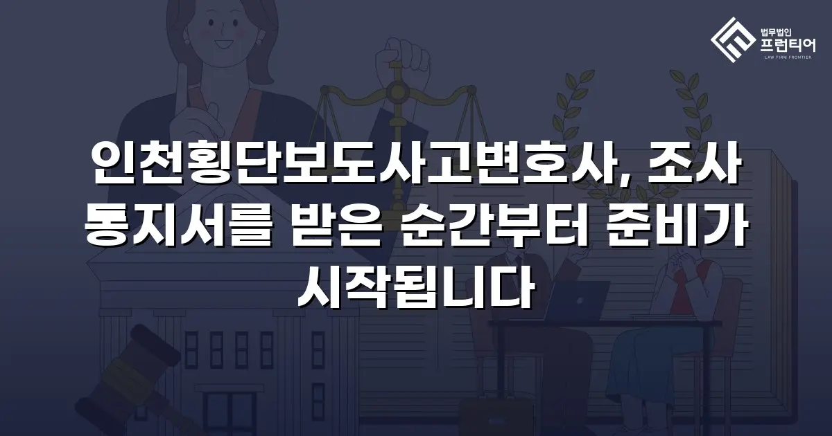 인천횡단보도사고변호사, 조사 통지서를 받은 순간부터 준비가 시작됩니다