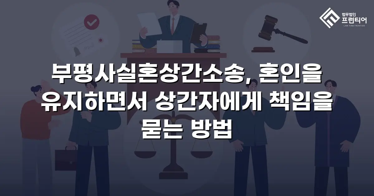 부평사실혼상간소송, 혼인을 유지하면서 상간자에게 책임을 묻는 방법