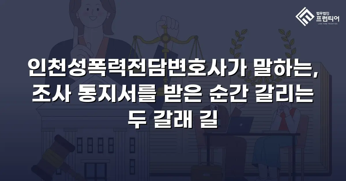 인천성폭력전담변호사가 말하는, 조사 통지서를 받은 순간 갈리는 두 갈래 길