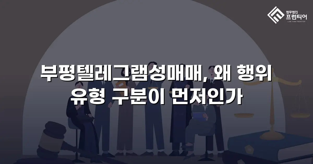 부평텔레그램성매매, 왜 행위 유형 구분이 먼저인가