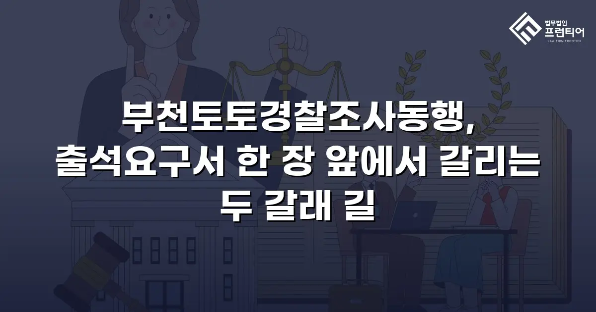 부천토토경찰조사동행, 출석요구서 한 장 앞에서 갈리는 두 갈래 길
