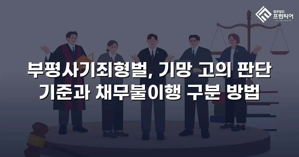 부평사기죄형벌, 기망 고의 판단 기준과 채무불이행 구분 방법