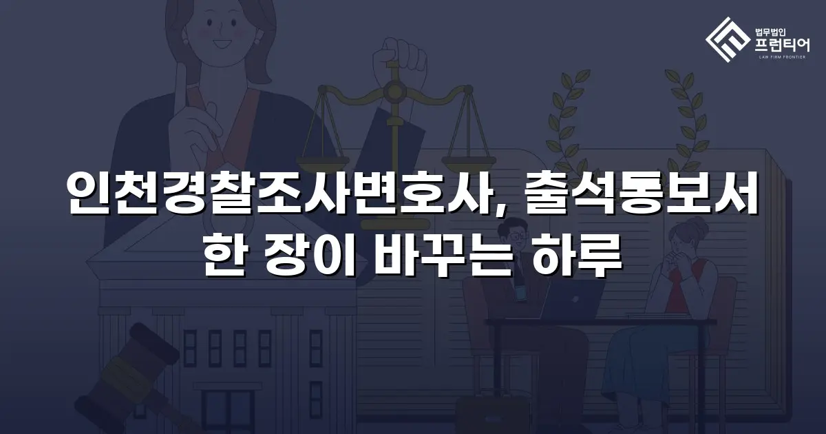 인천경찰조사변호사, 출석통보서 한 장이 바꾸는 하루