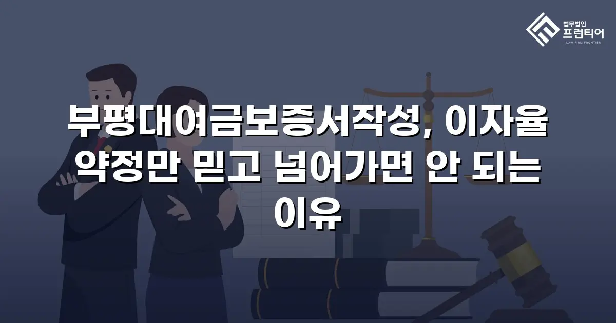부평대여금보증서작성, 이자율 약정만 믿고 넘어가면 안 되는 이유