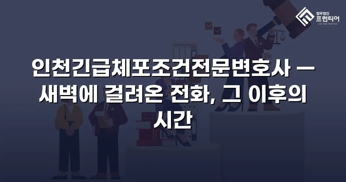 인천긴급체포조건전문변호사 — 새벽에 걸려온 전화, 그 이후의 시간