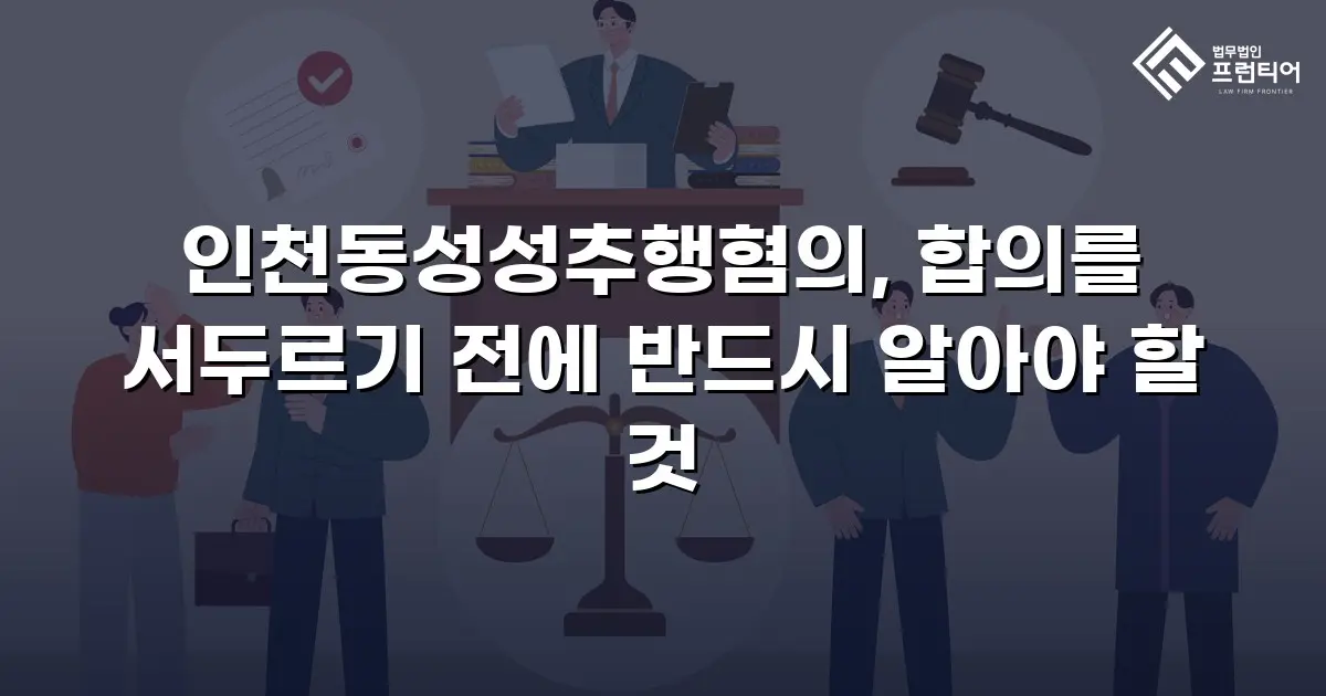 인천동성성추행혐의, 합의를 서두르기 전에 반드시 알아야 할 것