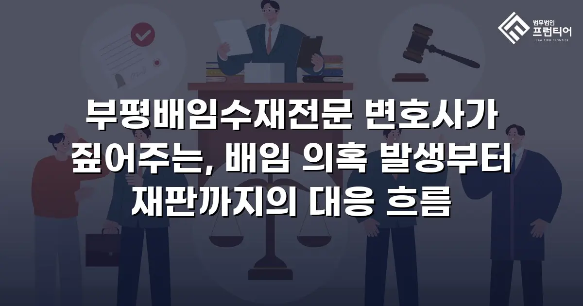 부평배임수재전문 변호사가 짚어주는, 배임 의혹 발생부터 재판까지의 대응 흐름