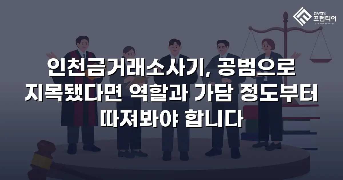 인천금거래소사기, 공범으로 지목됐다면 역할과 가담 정도부터 따져봐야 합니다