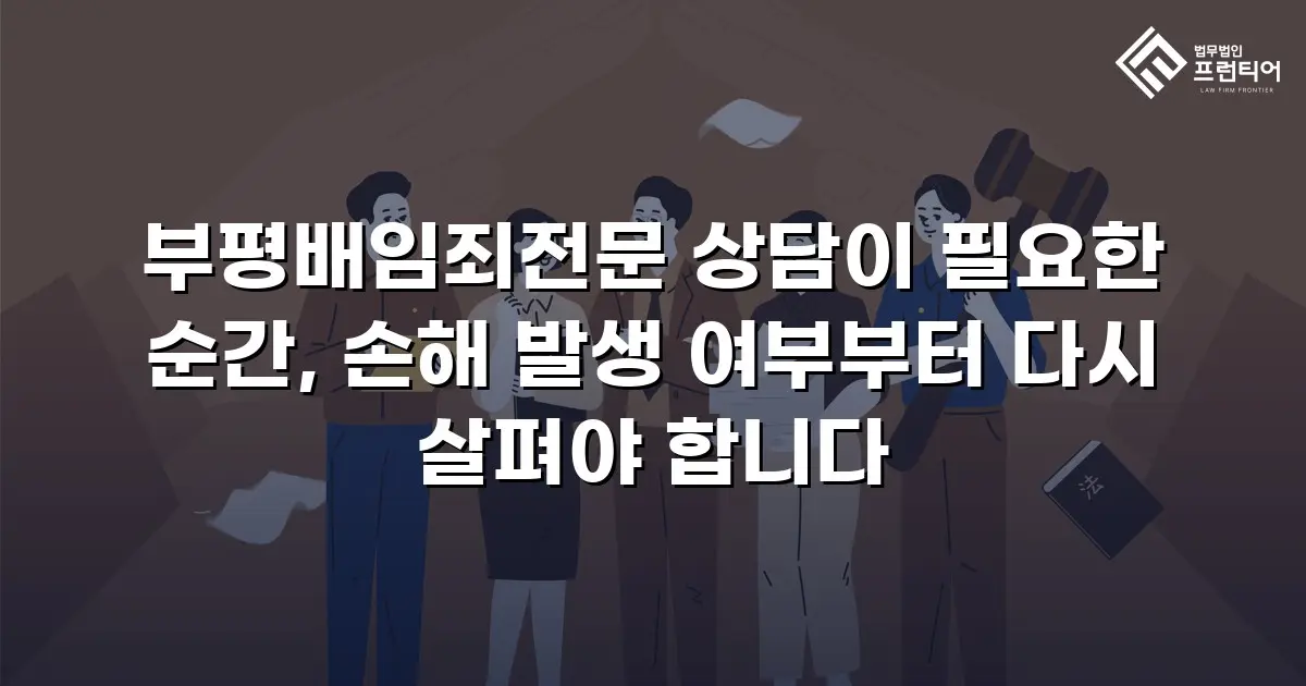 부평배임죄전문 상담이 필요한 순간, 손해 발생 여부부터 다시 살펴야 합니다