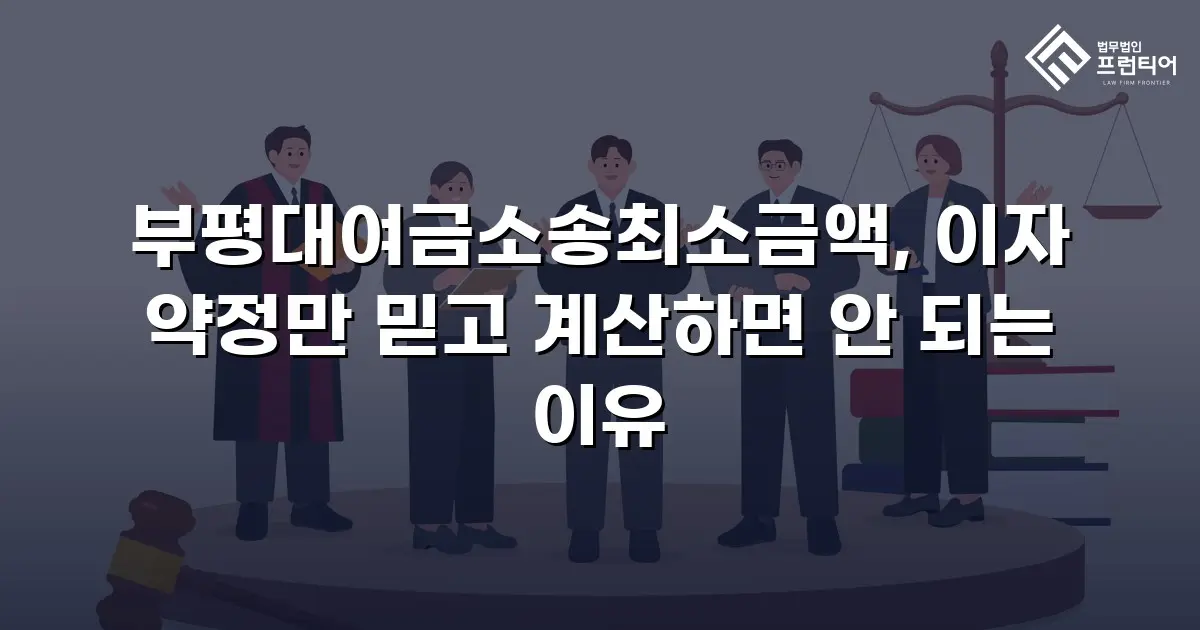 부평대여금소송최소금액, 이자 약정만 믿고 계산하면 안 되는 이유