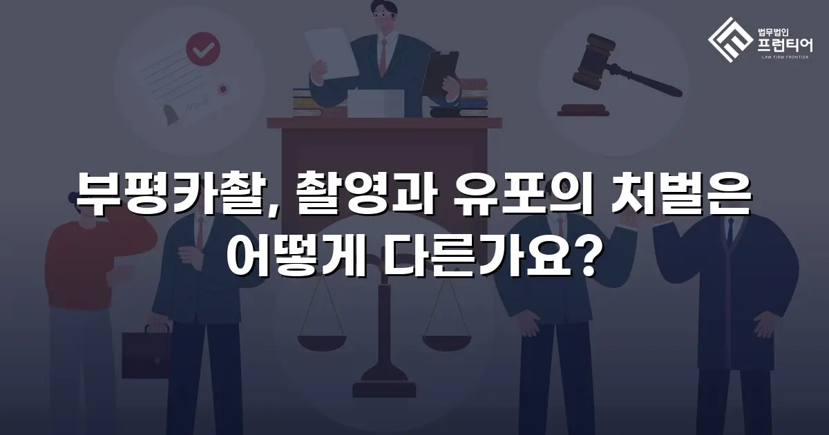 부평카촬, 촬영과 유포의 처벌은 어떻게 다른가요?
