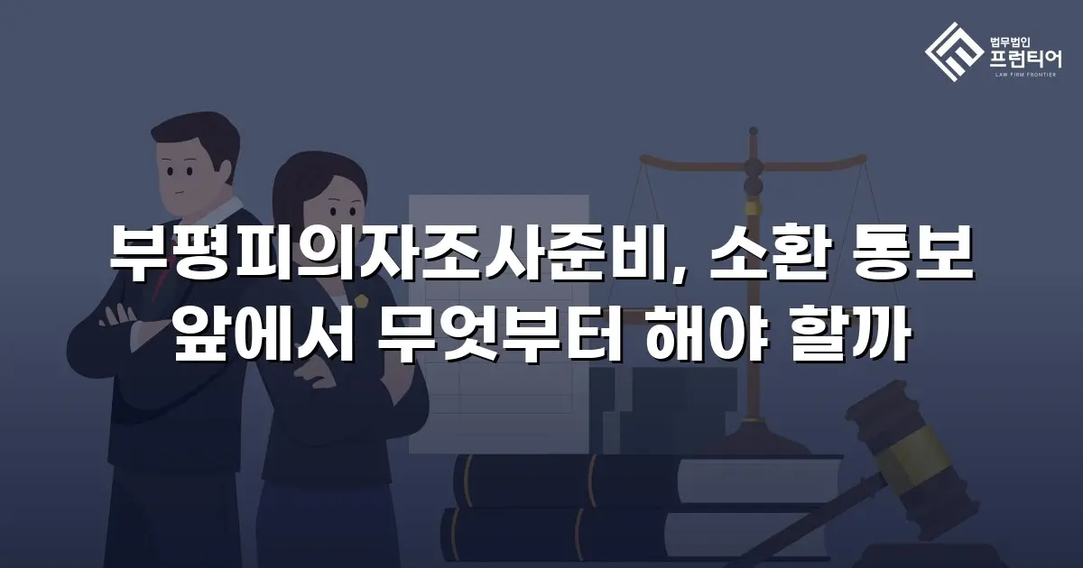 부평피의자조사준비, 소환 통보 앞에서 무엇부터 해야 할까