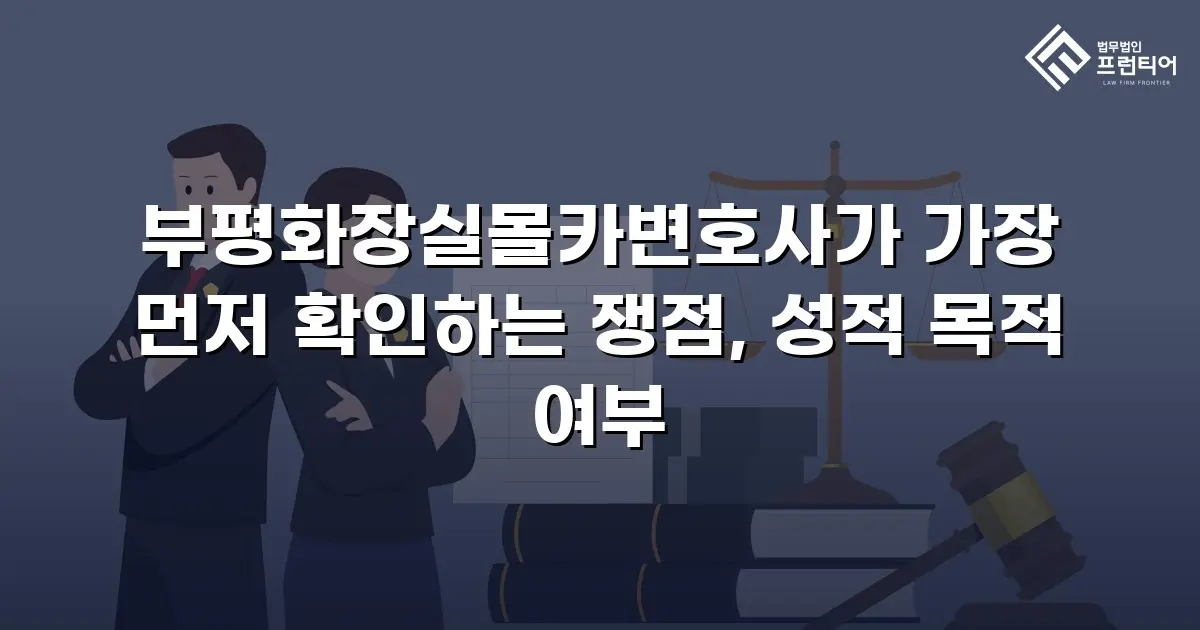 부평화장실몰카변호사가 가장 먼저 확인하는 쟁점, 성적 목적 여부