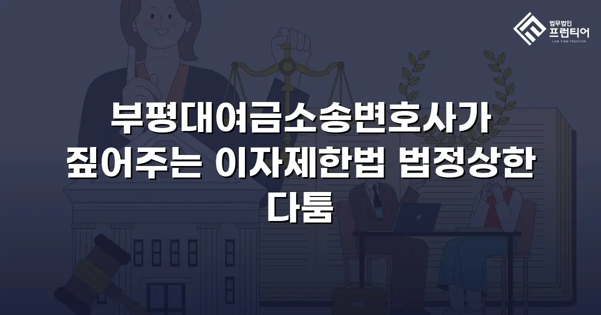 부평대여금소송변호사가 짚어주는 이자제한법 법정상한 다툼