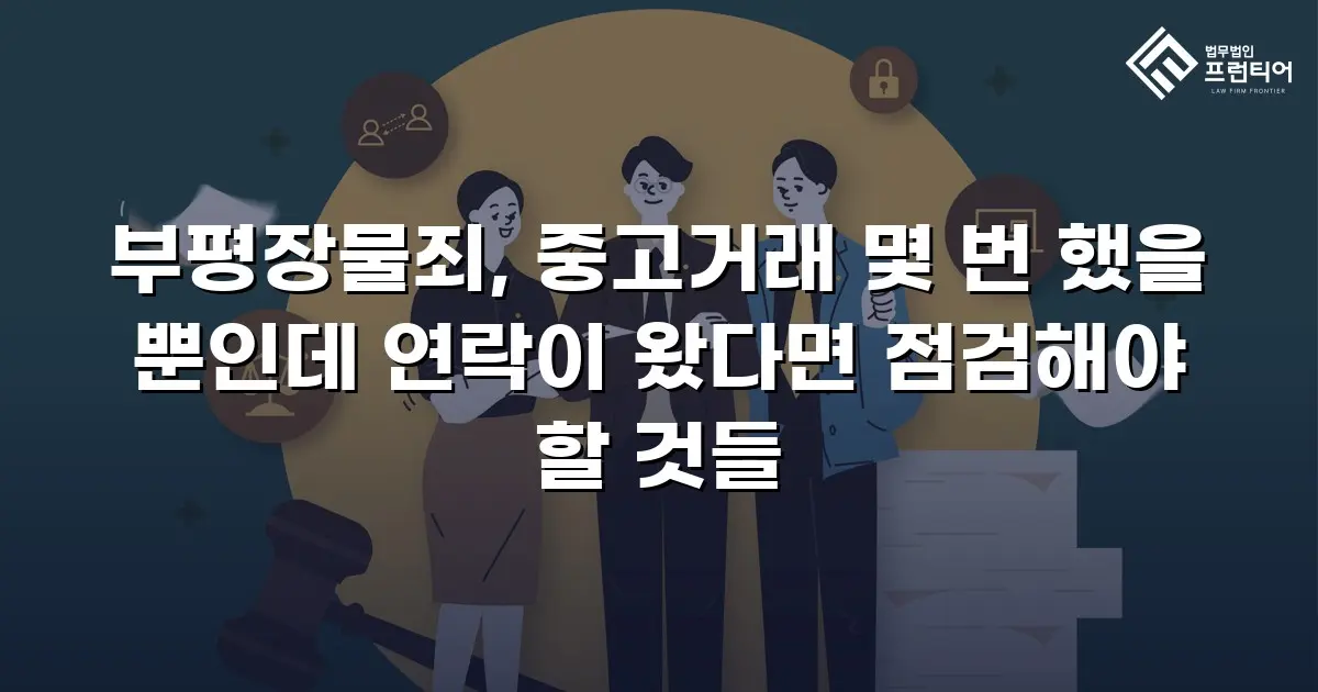 부평장물죄, 중고거래 몇 번 했을 뿐인데 연락이 왔다면 점검해야 할 것들