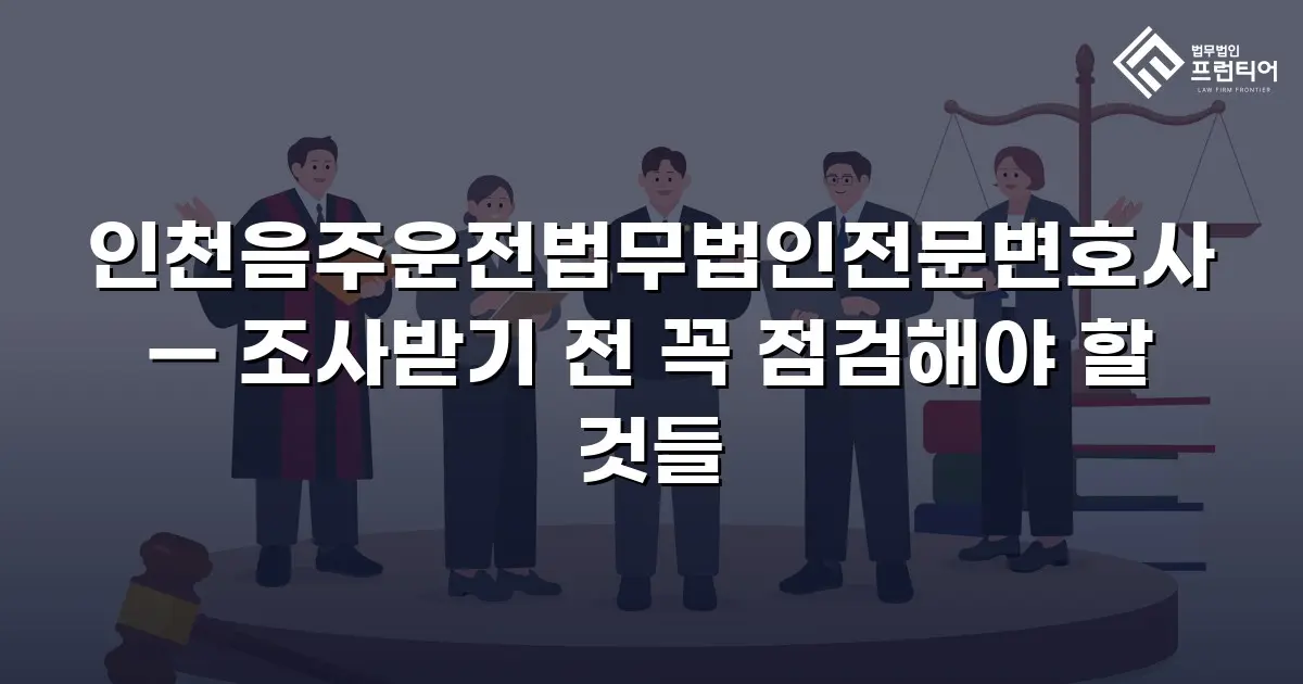인천음주운전법무법인전문변호사 — 조사받기 전 꼭 점검해야 할 것들