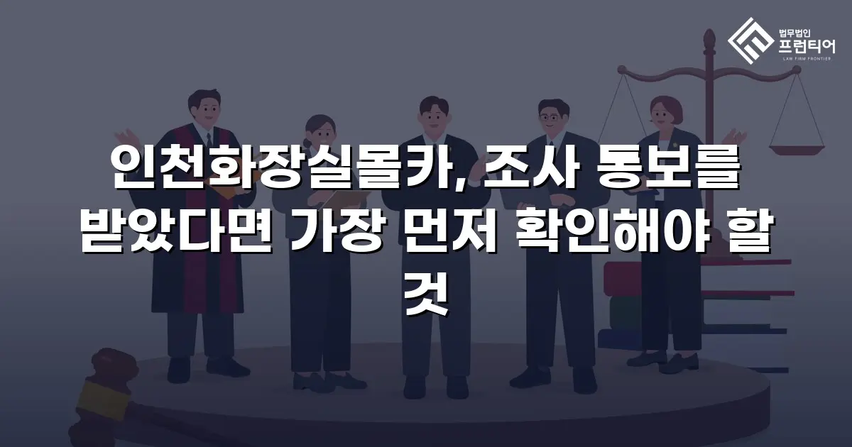 인천화장실몰카, 조사 통보를 받았다면 가장 먼저 확인해야 할 것