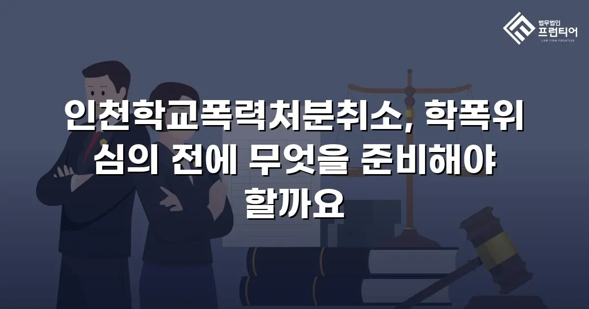 인천학교폭력처분취소, 학폭위 심의 전에 무엇을 준비해야 할까요