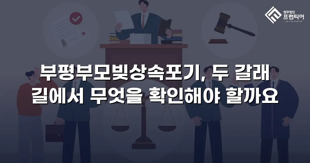 부평부모빚상속포기, 두 갈래 길에서 무엇을 확인해야 할까요