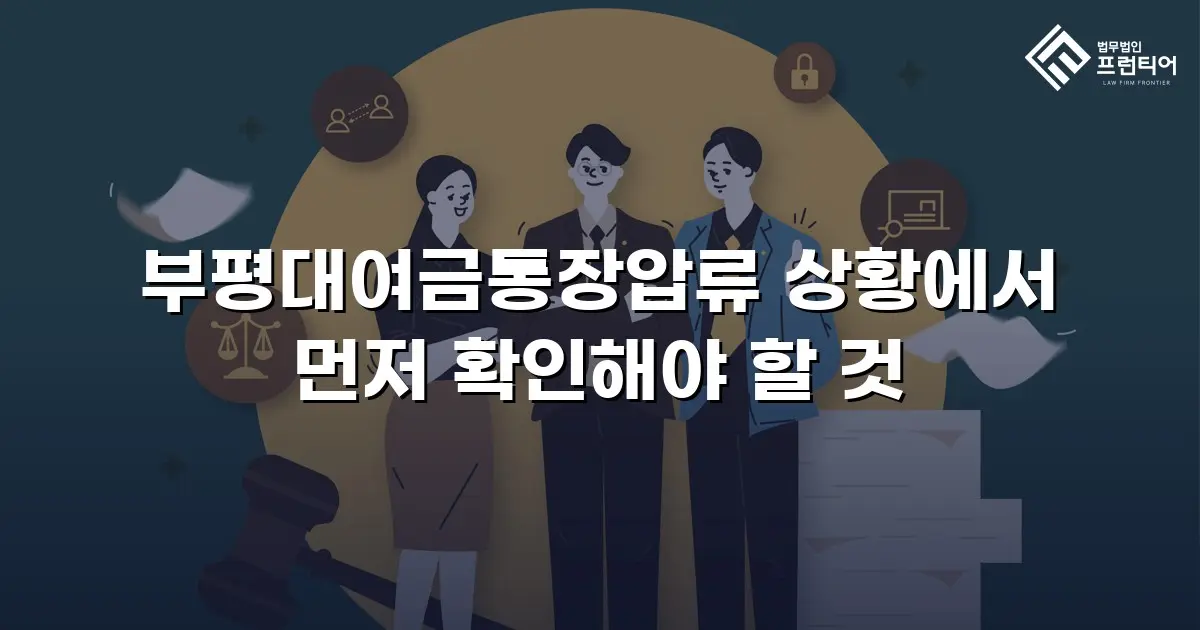 부평대여금통장압류 상황에서 먼저 확인해야 할 것