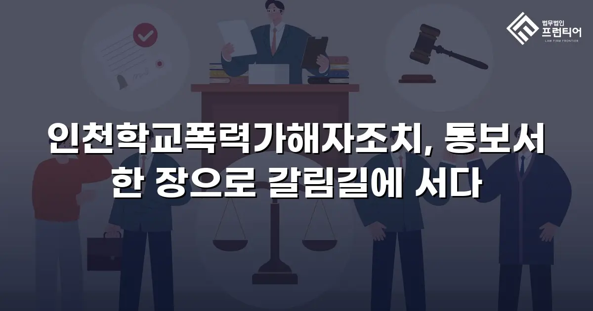인천학교폭력가해자조치, 통보서 한 장으로 갈림길에 서다