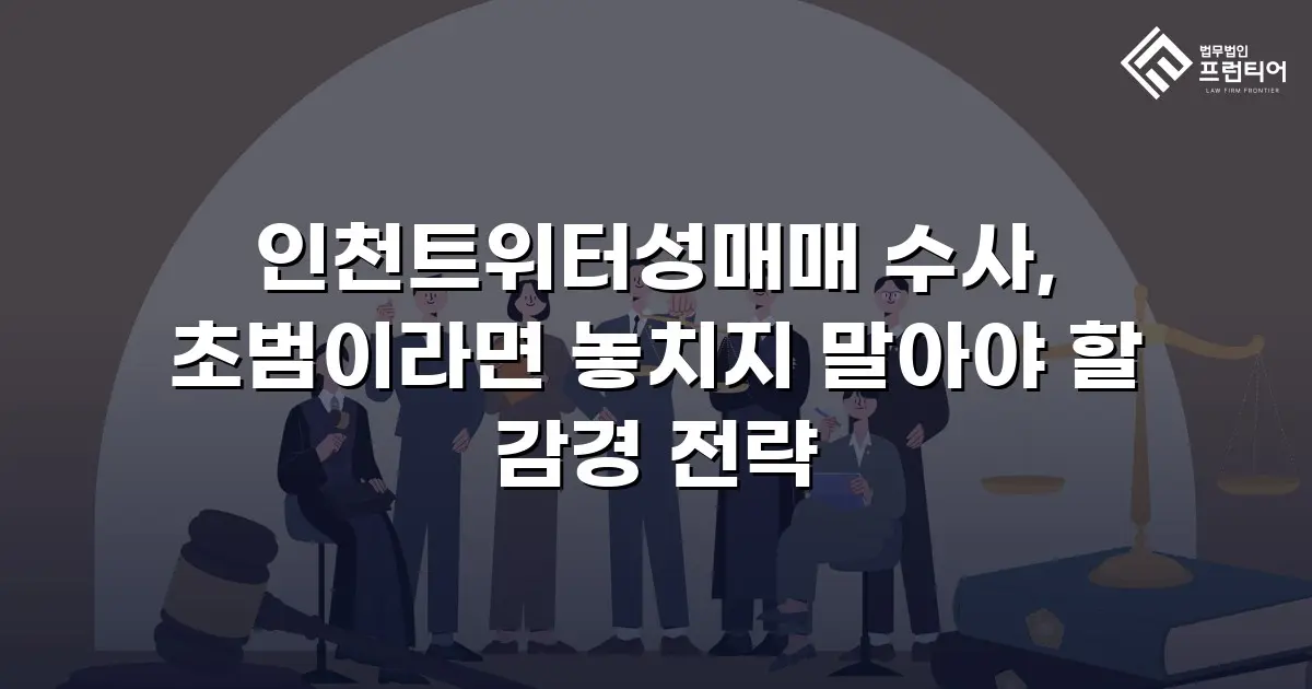 인천트위터성매매 수사, 초범이라면 놓치지 말아야 할 감경 전략