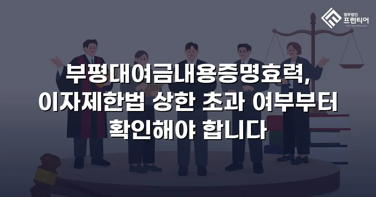 부평대여금내용증명효력, 이자제한법 상한 초과 여부부터 확인해야 합니다