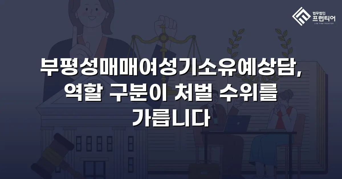 부평성매매여성기소유예상담, 역할 구분이 처벌 수위를 가릅니다